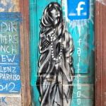 Street art in Valaparaiso, Chile. "Faithbook" or Facebook.